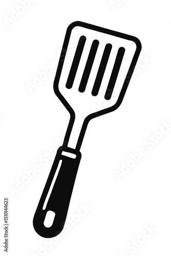 Kitchen Spatula or Turner Outline Icon - Cooking Utensil and Food Preparation Symbol