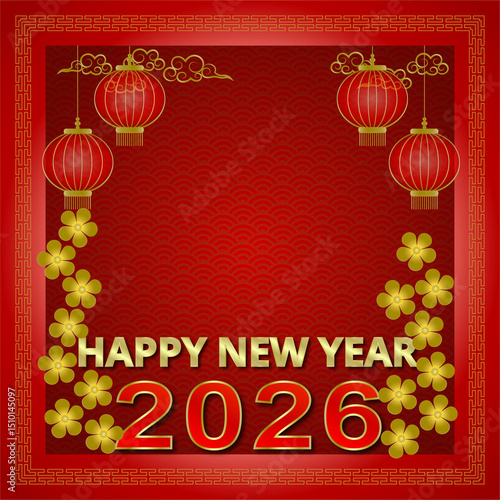 New Year Festival, Greeting Card, Bless, 
Happiness, Celebrate, Send Happiness