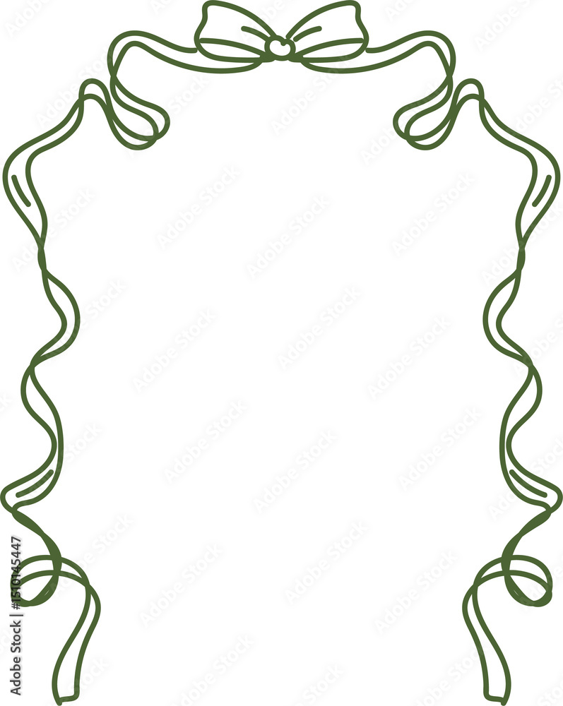 Whimsical Green Lined Ribbon Frame Bow For Wedding Birthday Invitations Bridal Baby Shower Retro Vintage Printable Vector Design Whimsical Green Lined Ribbon Frame Bow For Wedding Birthday Invitations Bridal Baby Shower Retro Vintage Printable Vector Design