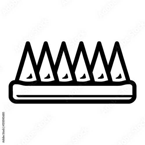 Dragon Teeth Spikes Outline Icon - Danger, Barrier, and Protection Symbol