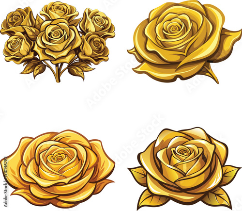 golden rose,rose made of gold .Exquisite gold rose concept art showcasing beauty and sophistication.

