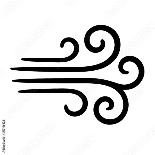Wind Breeze Air Current Icon - Weather, Nature, and Movement Symbol