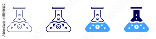 Viral mutation icon in 4 different styles. Thin Line, Line, Bold Line, Duotone. Duotone style. Editable stroke