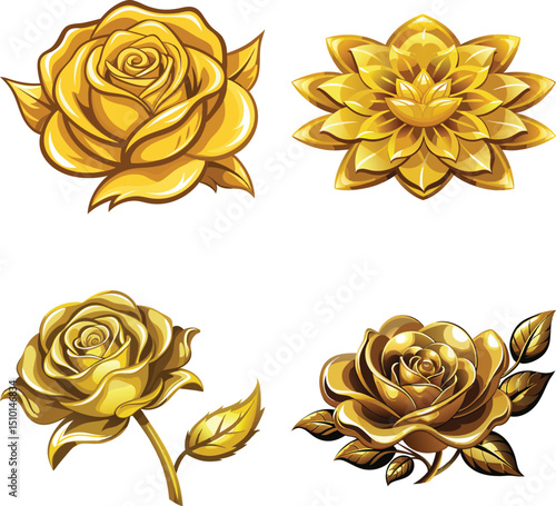 golden rose,rose made of gold .Exquisite gold rose concept art showcasing beauty and sophistication.

