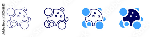 Staphylococcus icon in 4 different styles. Thin Line, Line, Bold Line, Duotone. Duotone style. Editable stroke