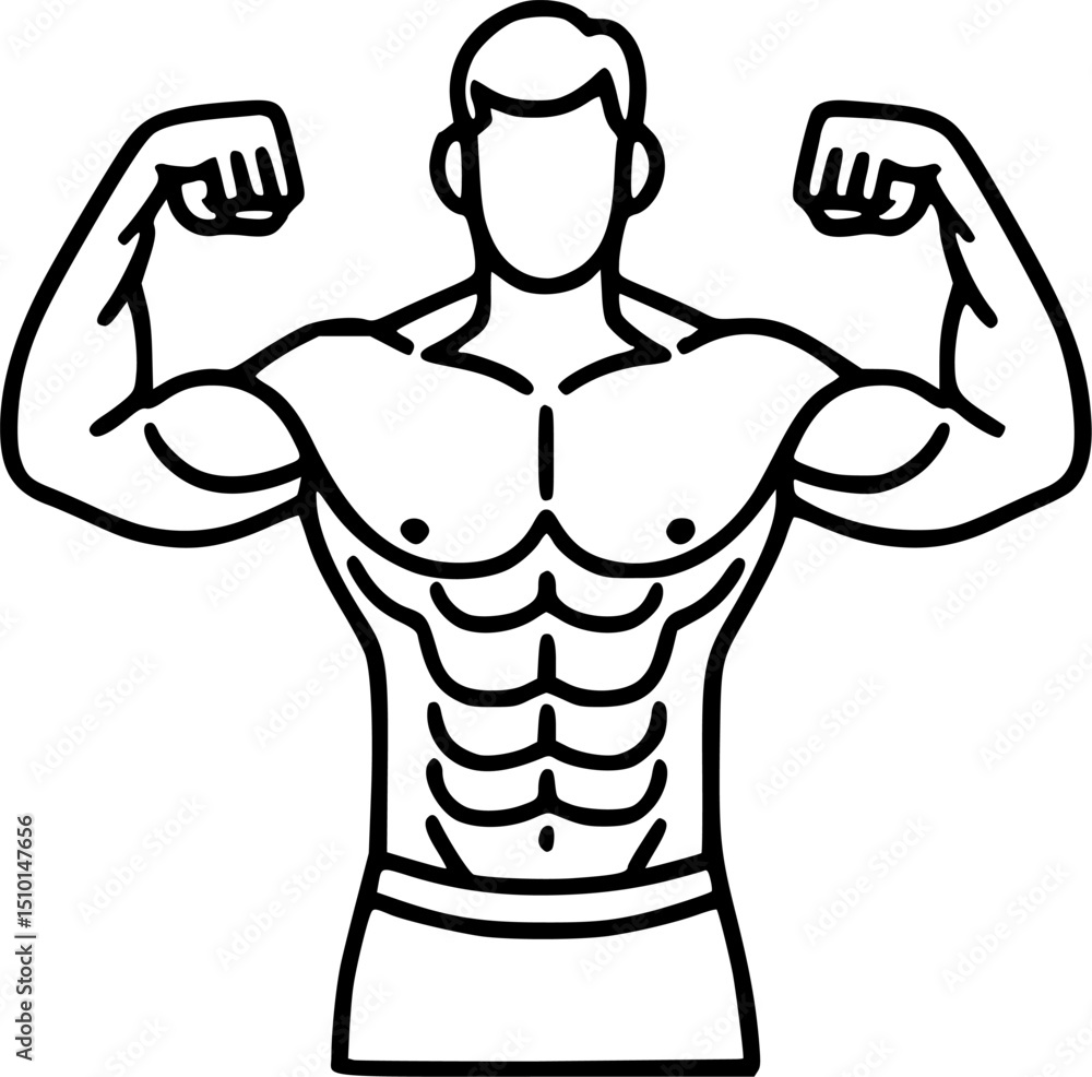 Fototapeta premium Fitness and Workout Illustration concept sign, symbol, vector, art