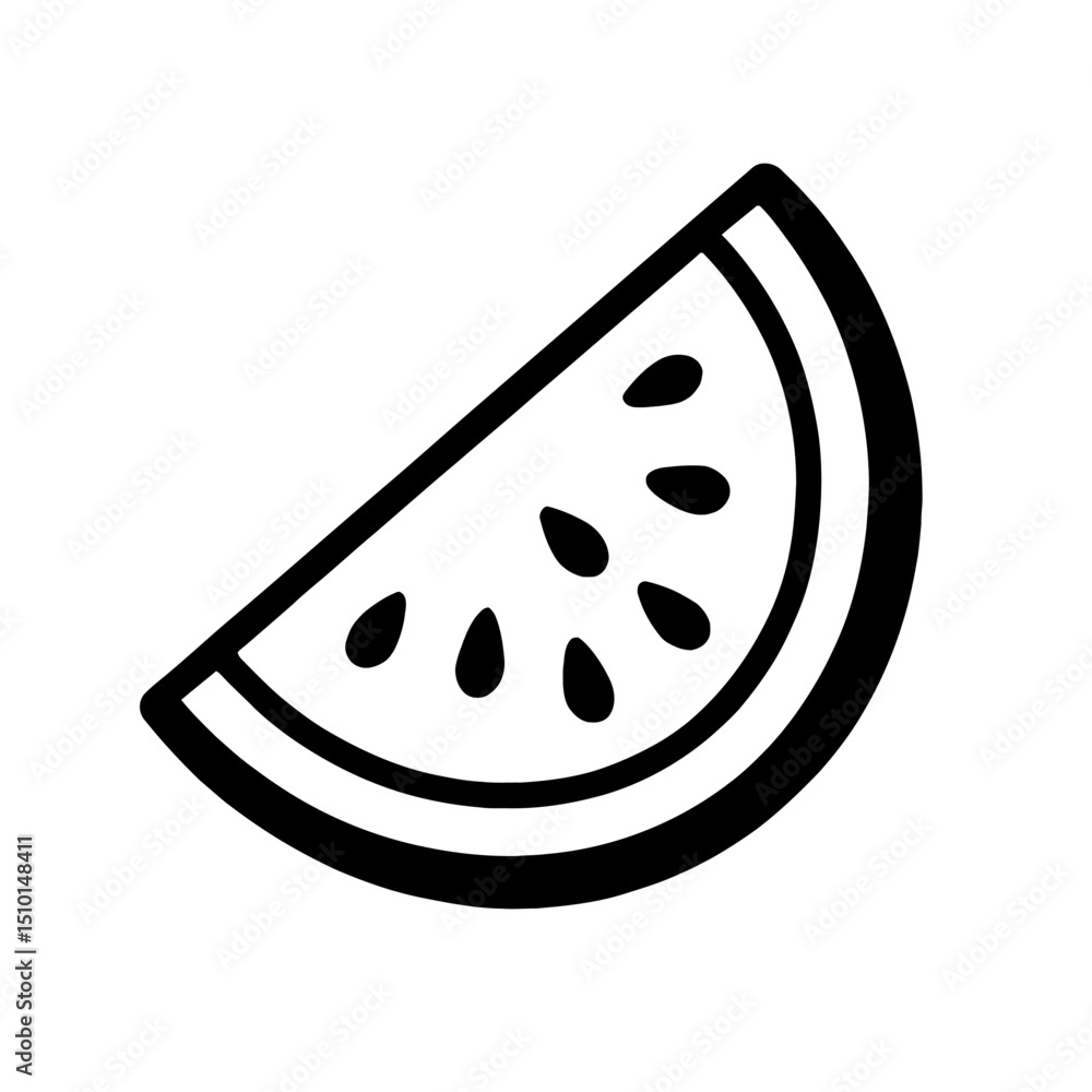 Watermelon Slice Outline Icon - Fresh Fruit and Summer Refreshment Symbol Watermelon Slice Outline Icon - Fresh Fruit and Summer Refreshment Symbol