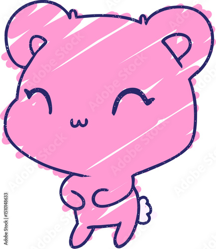 Cute Bear Chalk Drawing