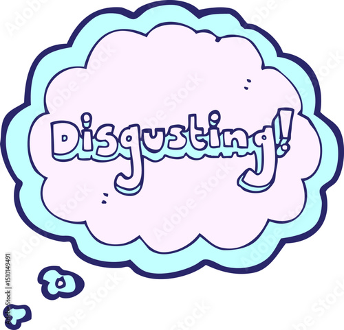 disgusting freehand drawn thought bubble cartoon