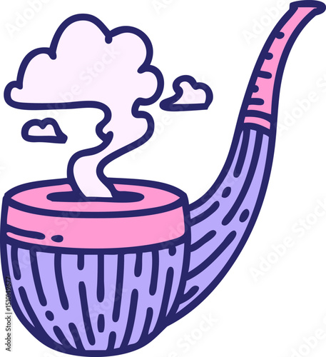 iconic tattoo style image of a smokers pipe