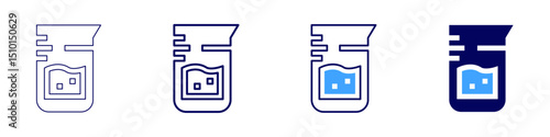 Laboratory reagent icon in 4 different styles. Thin Line, Line, Bold Line, Duotone. Duotone style. Editable stroke