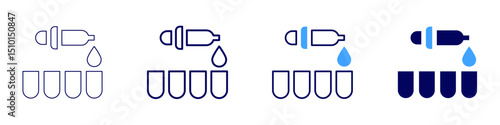 Hydrocarbon chain icon in 4 different styles. Thin Line, Line, Bold Line, Duotone. Duotone style. Editable stroke