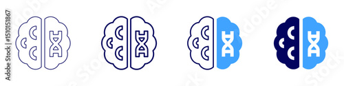 Chromatin remodeling icon in 4 different styles. Thin Line, Line, Bold Line, Duotone. Duotone style. Editable stroke