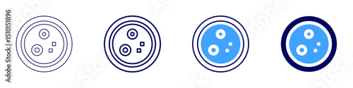 Cell nucleus icon in 4 different styles. Thin Line, Line, Bold Line, Duotone. Duotone style. Editable stroke