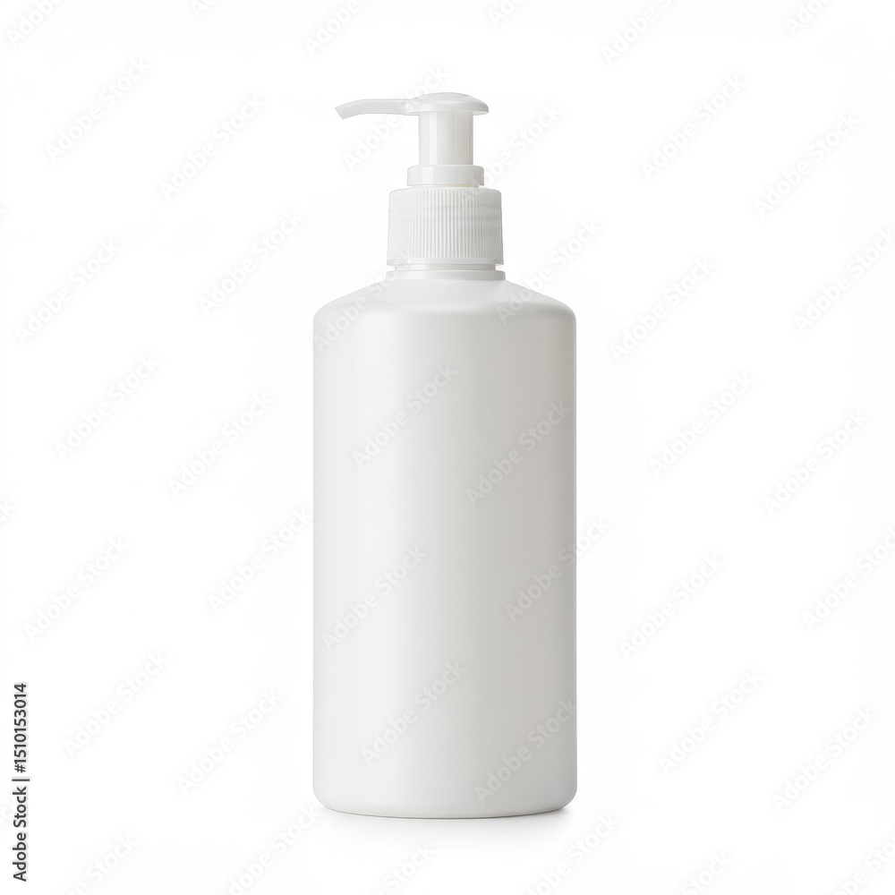 White plastic bottle with dispenser isolated on white background. ideal for lotion, soap, sanitizer use cases. White plastic bottle with dispenser isolated on white background. ideal for lotion, soap, sanitizer use cases.