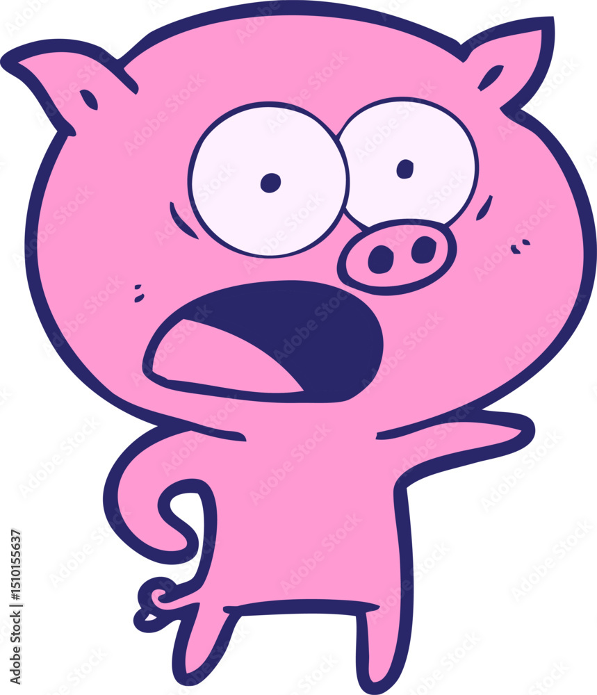 cartoon pig shouting cartoon pig shouting
