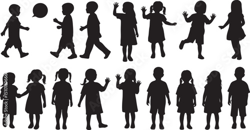 Silhouettes of Children