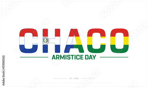 Chaco Armistice Day on white background, Typographic Design of Chaco Armistice Day, Vector Design of Chaco Armistice Day, Chaco Armistice Day Design