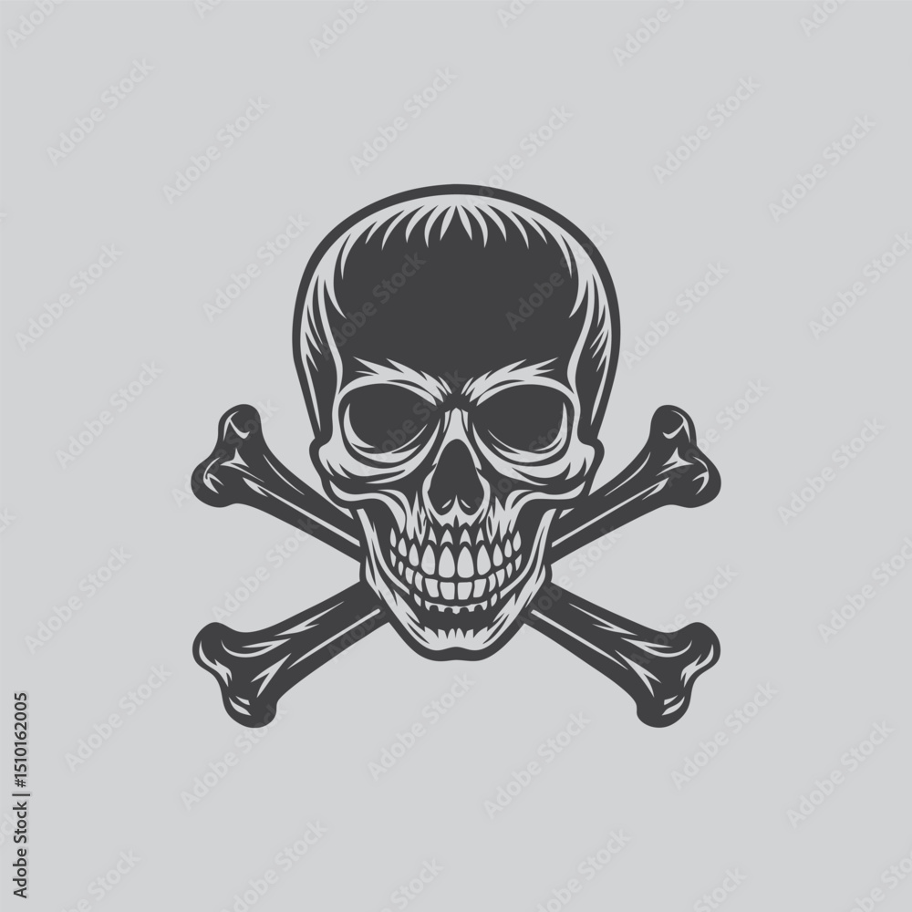 Creepy Skeleton Skull and Crossbones with vector design
Creepy Skeleton Skull and Crossbones with vector design