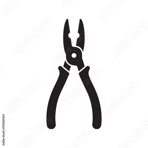 Wire cutters on white background vector illustration Silhouette white Background.