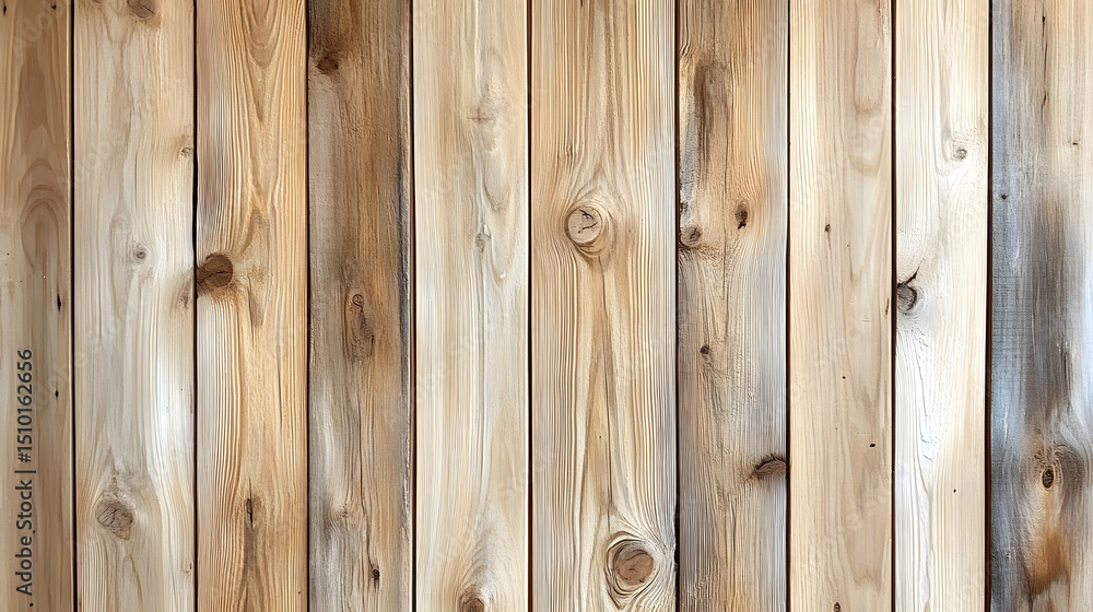 Fototapeta premium Modern Wall Cladding, Vertical Wooden Slats, Beige Pine Timber Stripes Background Texture