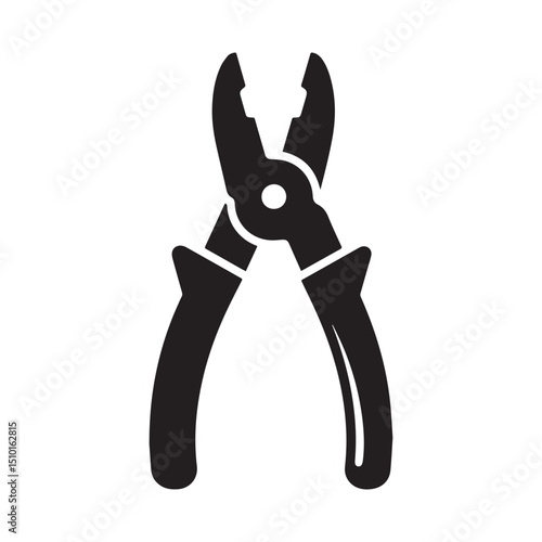 Wire cutters on white background vector illustration Silhouette white Background.