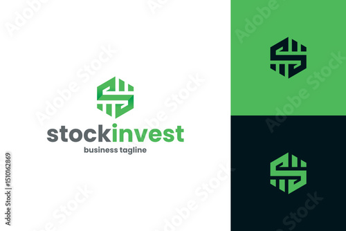 stock invest s letter logo vector