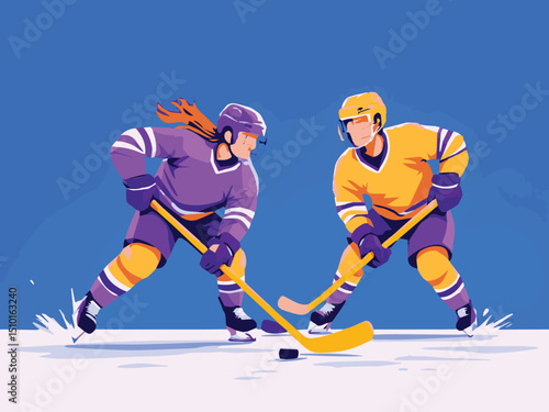 ice hockey player vector