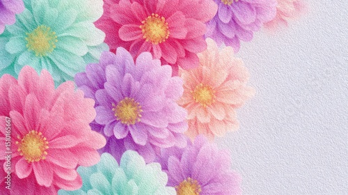 Pastel Watercolor Flowers  Spring Floral Background Design