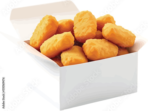 Crispy Chicken Nuggets Box, Delicious and Perfect Snack