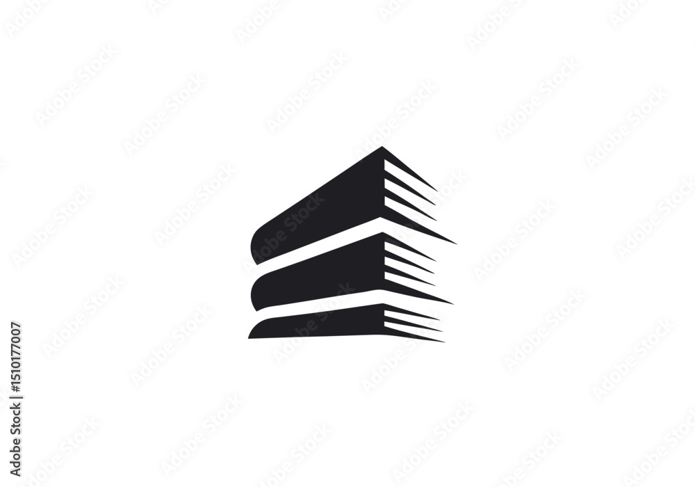 Stack of books abstract logo design icon