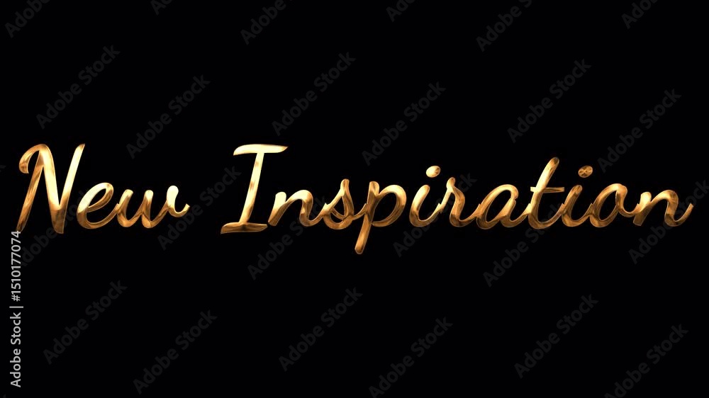 New Inspiration gold text animation. Smooth and elegant animated typography in gold. Perfect for motivational videos, creative projects, social media posts, and presentations. Transparent background. New Inspiration gold text animation. Smooth and elegant animated typography in gold. Perfect for motivational videos, creative projects, social media posts, and presentations. Transparent background.