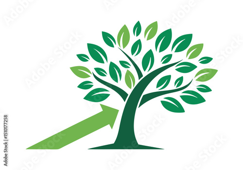 Growing green business success tree logo