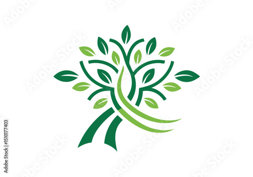 Green tree of life logo design nature ecology