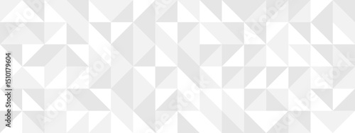 White seamless background of triangles in modern style, flat vector illustration. Cover of gray geometric shapes in retro texture for web design or postcard.