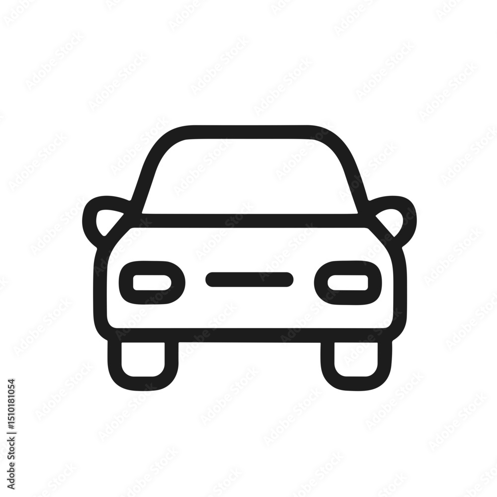 Simple Outline Automobile Vehicle Front View Transport Machine Icon Simple Outline Automobile Vehicle Front View Transport Machine Icon