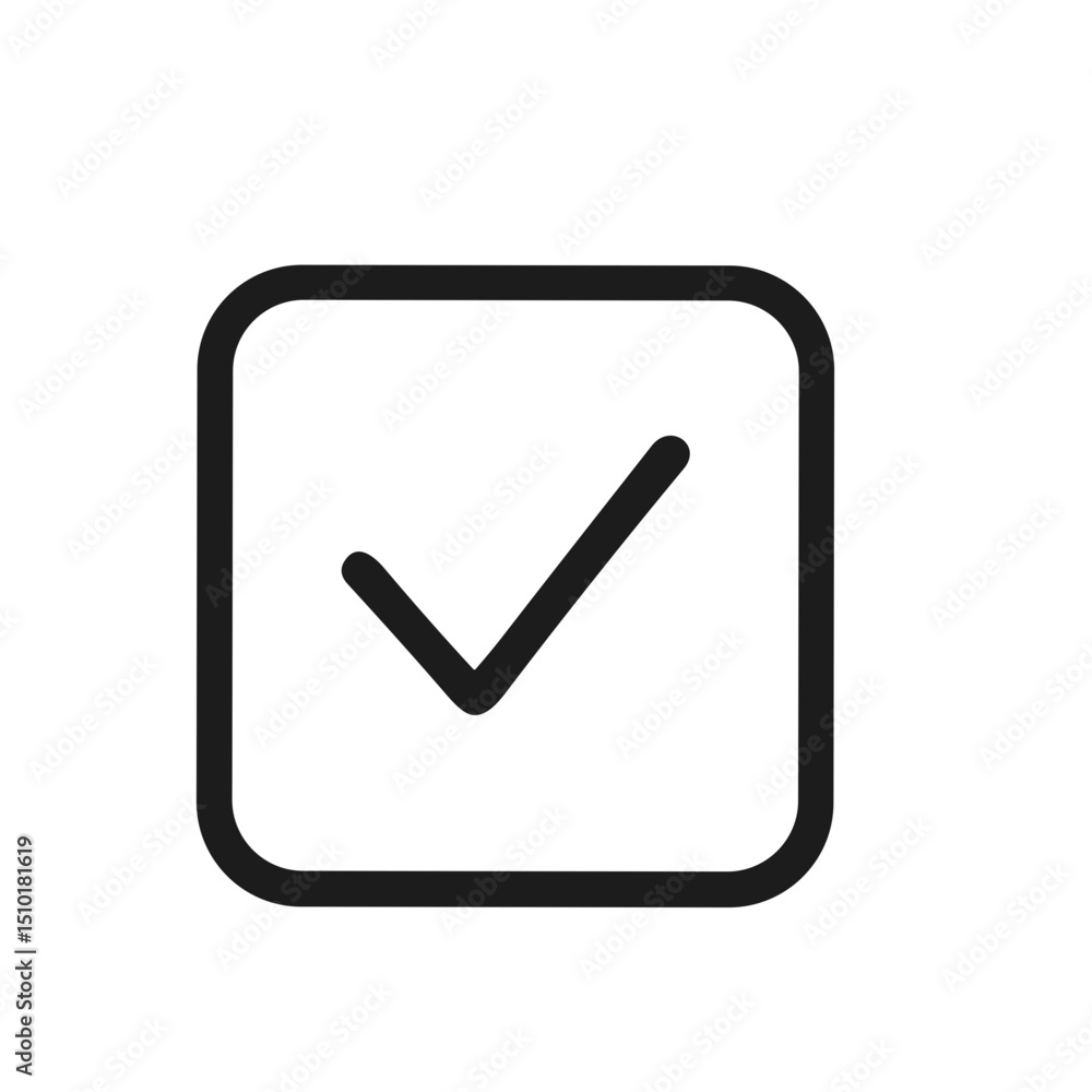 Simple Line Square Check Mark Symbol Sign Element Shape Icon Simple Line Square Check Mark Symbol Sign Element Shape Icon