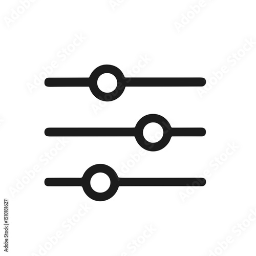 Minimalist Line Art Filter Control Setting Adjustment Interface Icon