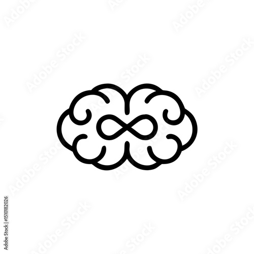 Brain icon with infinite loop symbolizing neurodiversity  