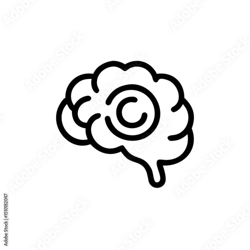 Brain symbol with spiral design representing neurodivergent thinking  