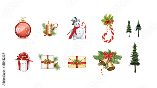 Christmas elements vector design for designer