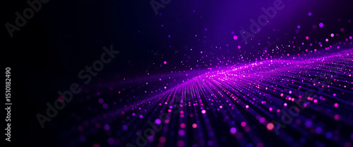 Abstract cyber security theme minimalist on et with glowing points, dark purple gradient color theme, spreading, light and dark color playing in harmony, 