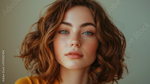 Girl with layered lob and soft curls
