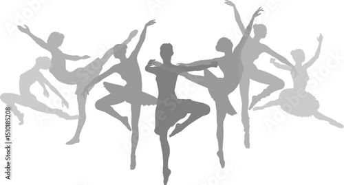Ballet dancer silhouette ballerina dancers poses woman dancing silhouettes
