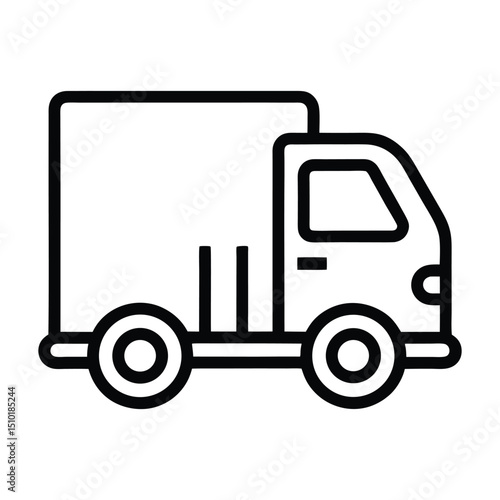 truck outline icon vector illustration, delivery truck outline icon isolated on white background