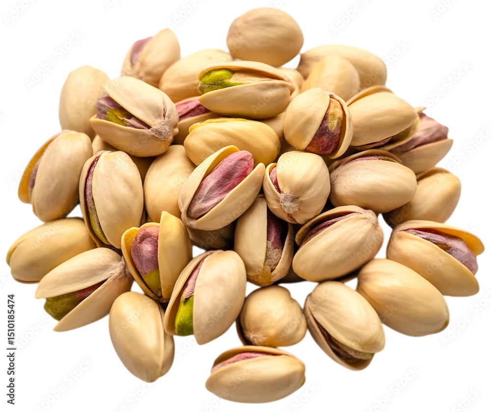 Fototapeta premium Roasted Pistachio Nuts in Shell Isolated on Transparent Background
