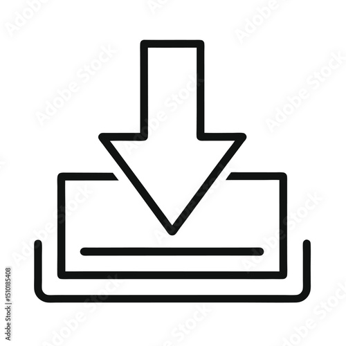 download and upload download icon outline icon isolated on white background