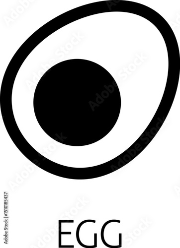 An egg food icon concept. Possibly an icon for the allergen or allergy.