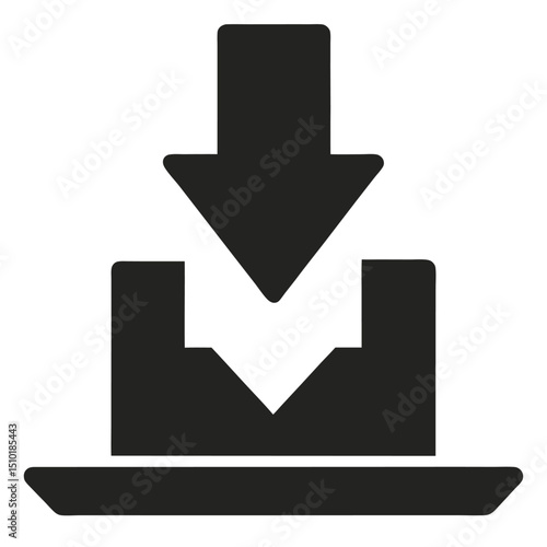 download and upload icons, download silhouette icon isolated on white background