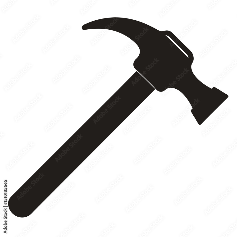 hammer silhouette icon isolated on white background hammer silhouette icon isolated on white background